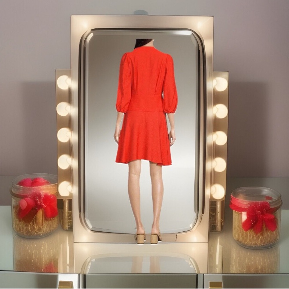 New Alex Marie Enola Surplice V-Neck 3/4 Sleeve Wrap Dress, 8